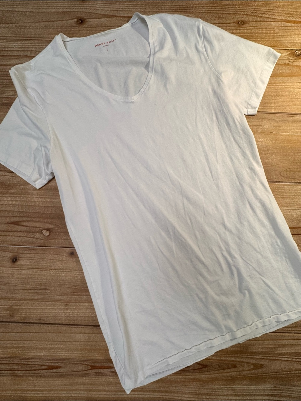 Derek Rose London White Luxury Cotton Crewneck T-Shirt Size Large